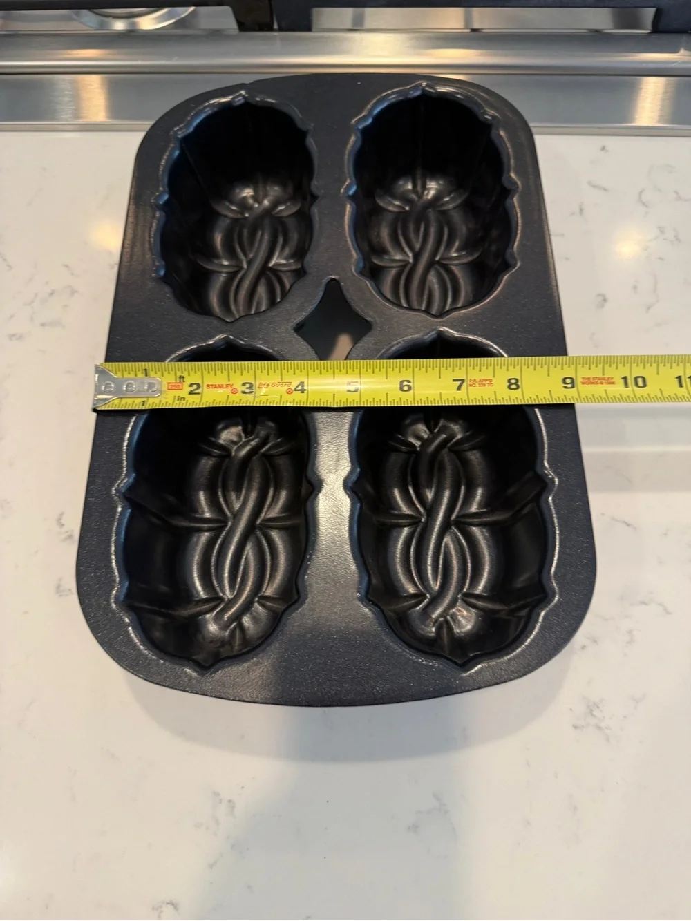 Nordic Ware Bundt Mini Loaf Pan 4 Cavity Braided Cake Mold USA Cast Aluminum